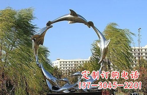 绵阳不锈钢海豚雕塑美的化身