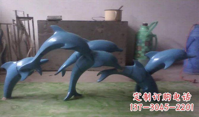 绵阳不锈钢海豚雕塑精致的艺术品