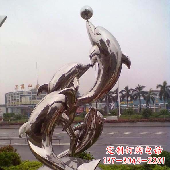 绵阳不锈钢海豚雕塑艺术之美