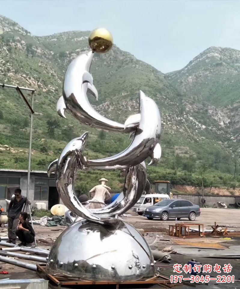绵阳海豚雕塑不锈钢的精美艺术