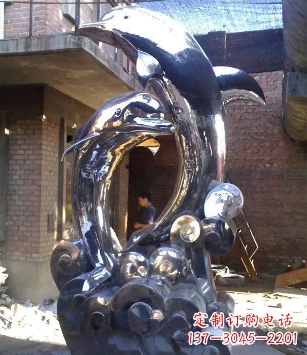 绵阳不锈钢海豚美观动态的雕塑