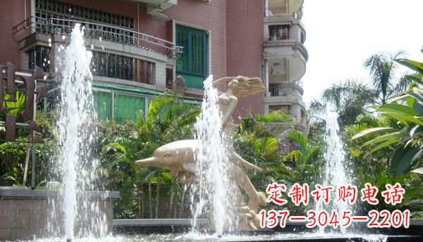 绵阳不锈钢海豚喷泉雕塑精美的海洋艺术