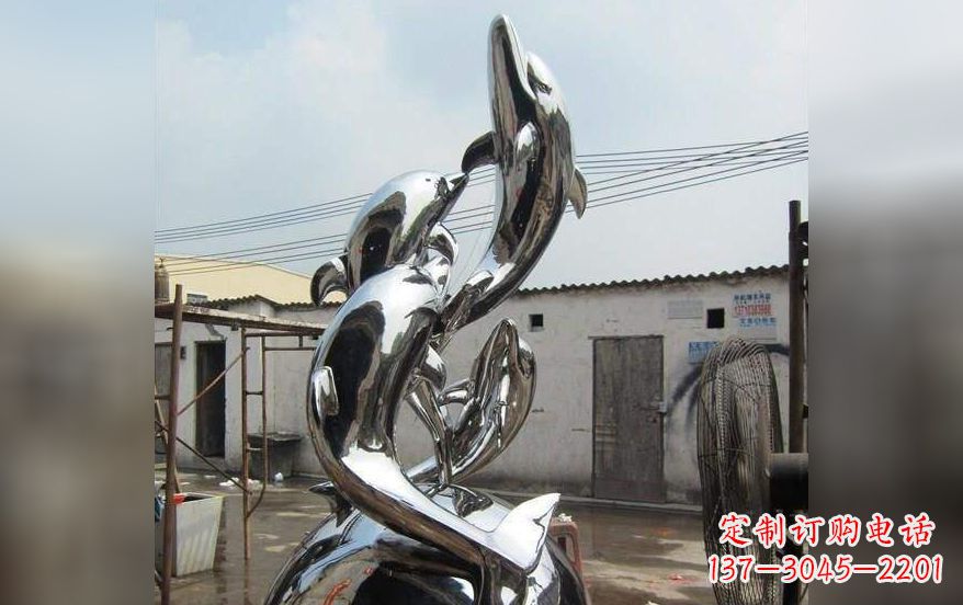 绵阳海豚之美——不锈钢海豚雕塑