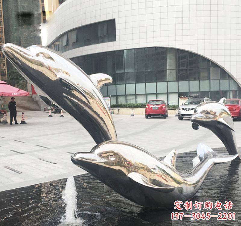 绵阳不锈钢海豚雕塑艺术与美的结合