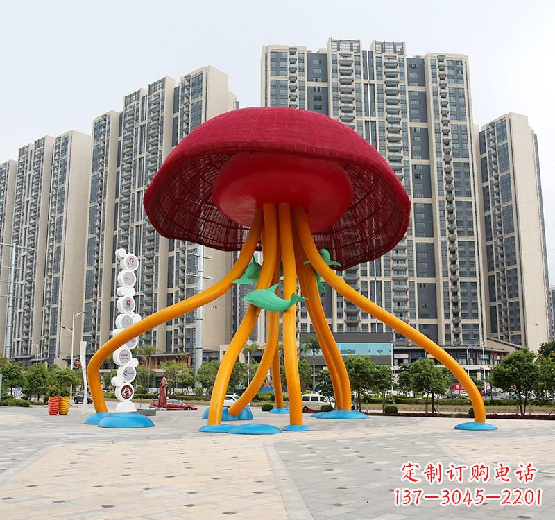 绵阳不锈钢海洋水母动物雕塑精美绝伦