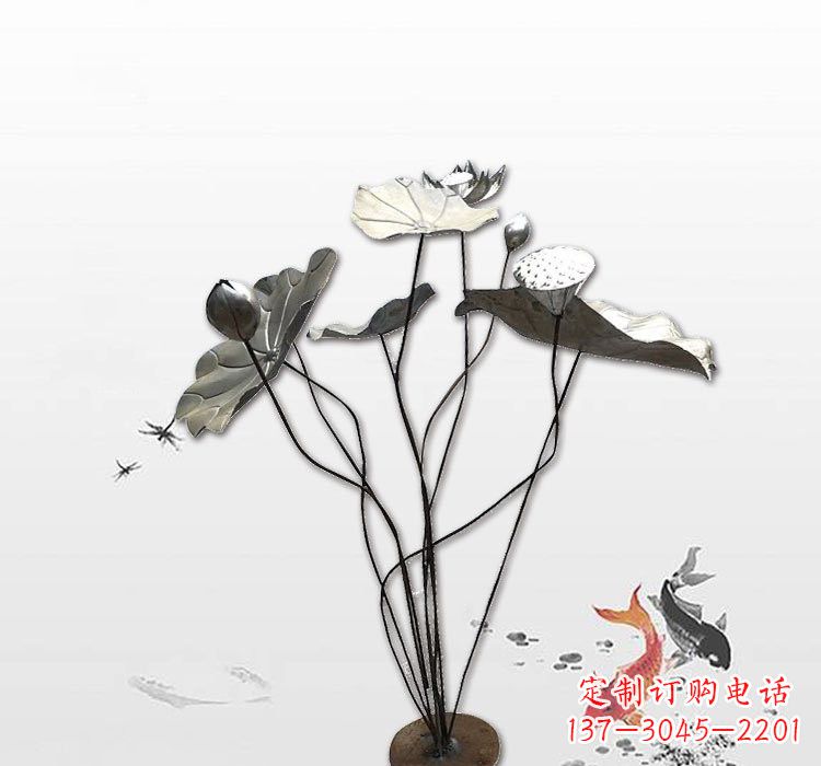 绵阳不锈钢荷叶雕塑艺术的精美结合