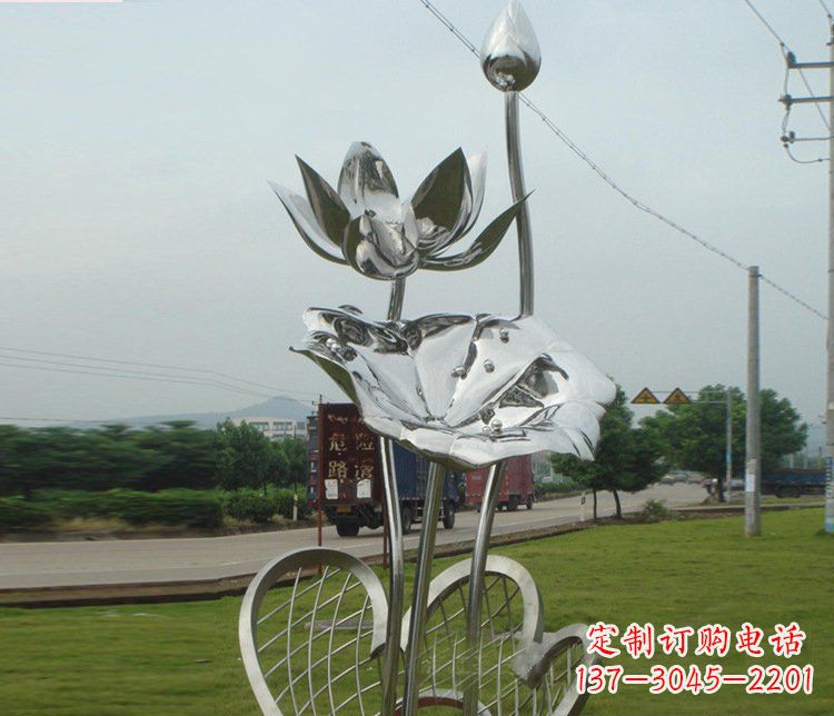 绵阳精美不锈钢荷叶雕塑