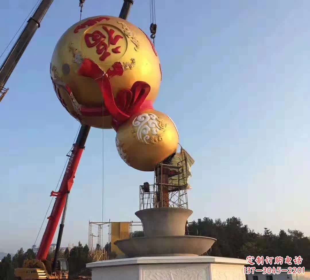 绵阳不锈钢葫芦景观雕塑精美绝伦