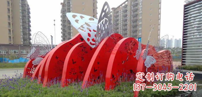 绵阳不锈钢蝴蝶小区景观雕塑美丽的蝴蝶展翅