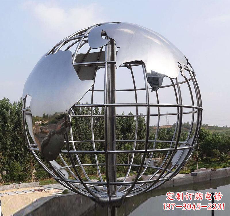 绵阳不锈钢户外地球仪雕塑一件既美观又能提醒人们环保的艺术品