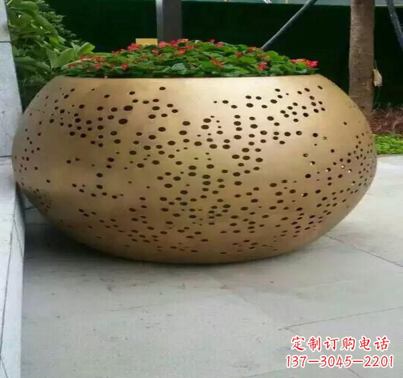绵阳不锈钢户外花盆雕塑美观耐用的室外装饰