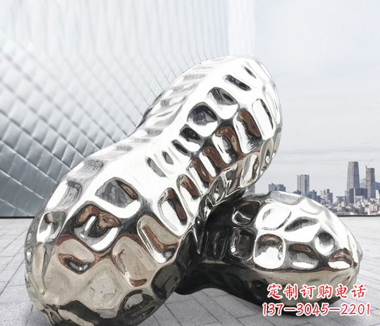 绵阳精美不锈钢花生雕塑