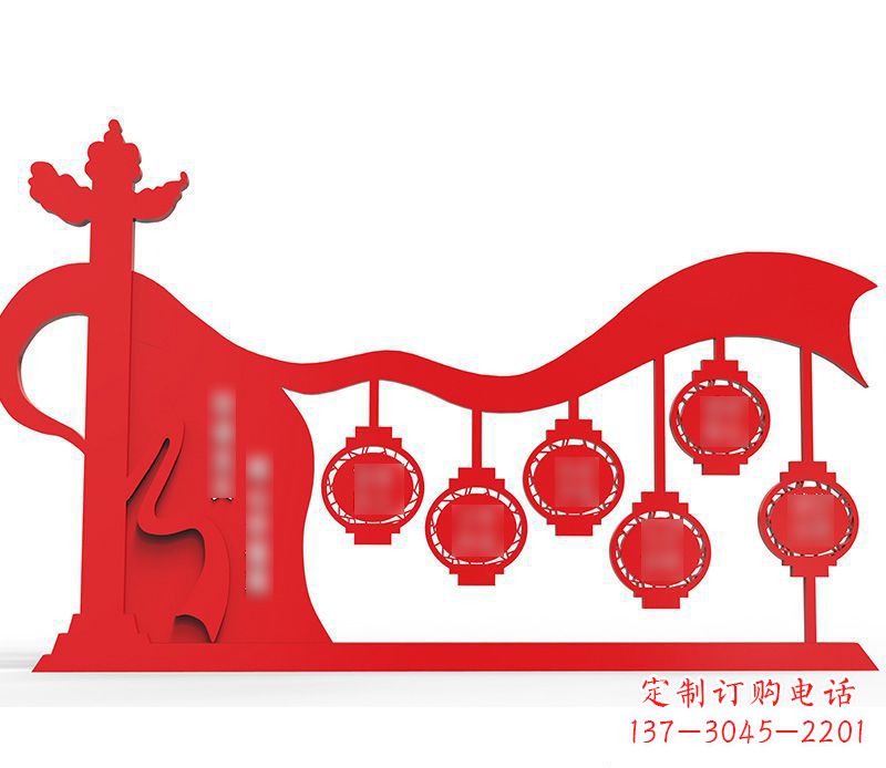 绵阳灯笼雕塑传承社会主义核心价值观