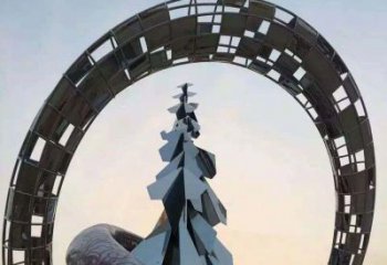 绵阳不锈钢松树祥云雕塑