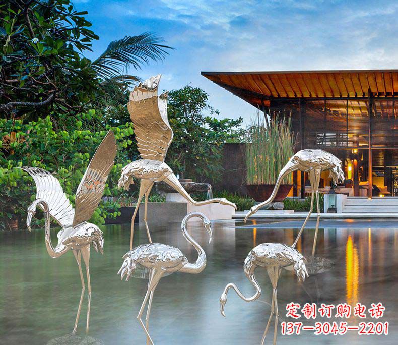 绵阳精美不锈钢火烈鸟雕塑