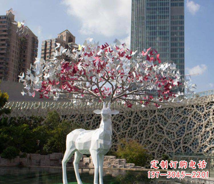 绵阳不锈钢梅花鹿雕塑艺术的精美结晶