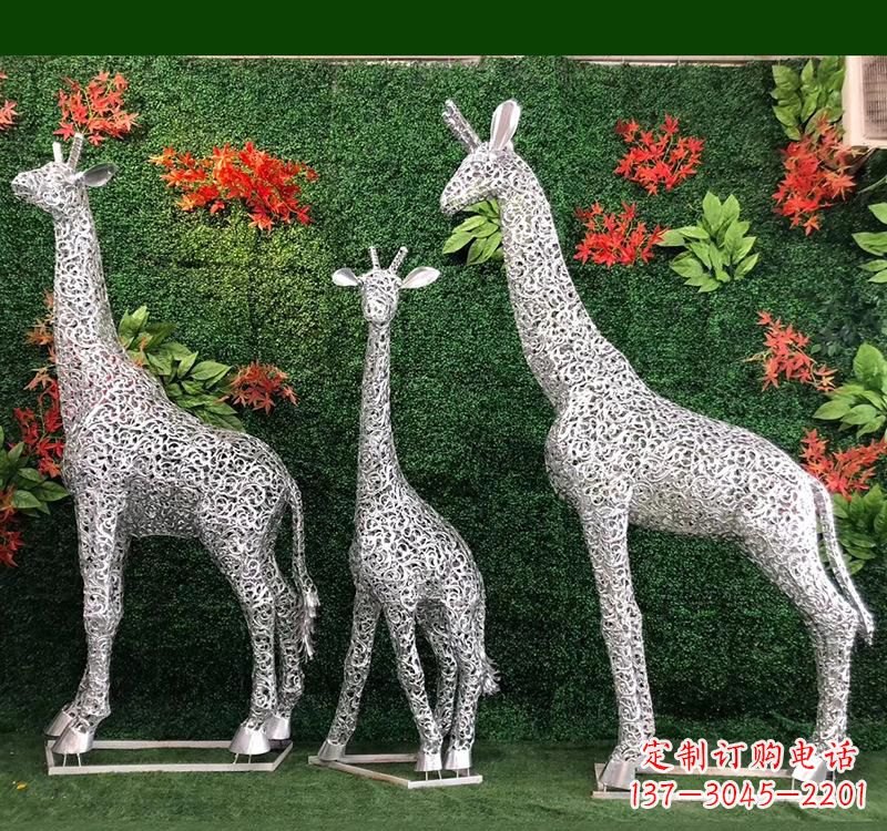 绵阳不锈钢长颈鹿雕塑艺术与美的完美结合