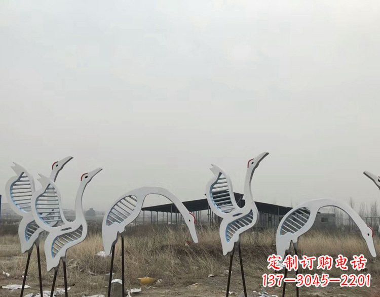 绵阳精美不锈钢仙鹤雕塑