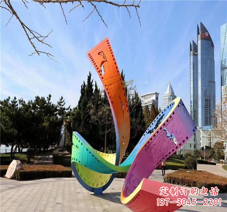 绵阳波浪状的不锈钢胶卷雕塑
