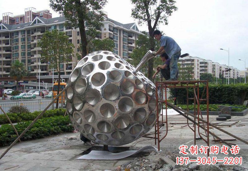 绵阳不锈钢苹果雕塑