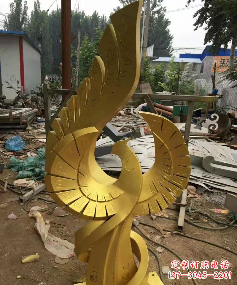 绵阳不锈钢凤凰雕塑传承传统文化的象征
