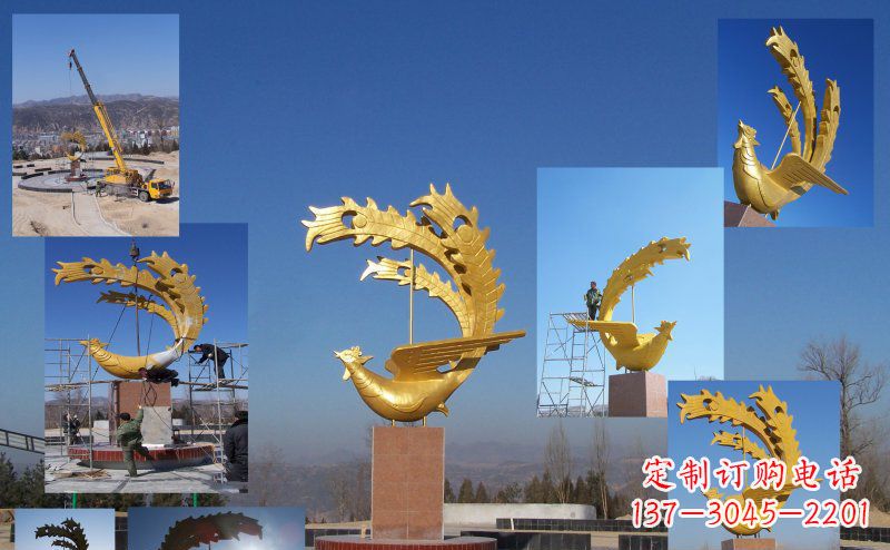 绵阳凤凰金色雕塑——展现凤凰之美