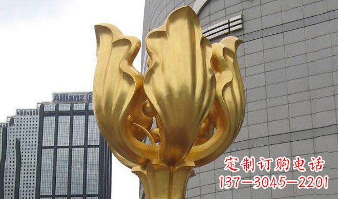 绵阳不锈钢紫荆花雕塑传承中国文化