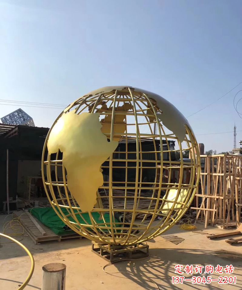 绵阳不锈钢金属地球仪雕塑一种视觉美学的精美艺术