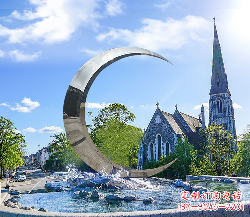 绵阳不锈钢景观月亮雕塑精美绝伦