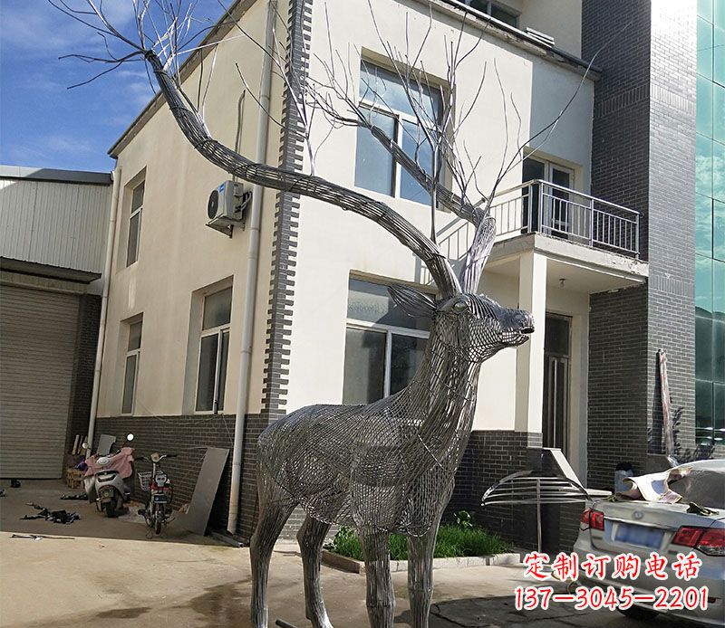 绵阳不锈钢景观梅花鹿雕塑美丽的艺术精品