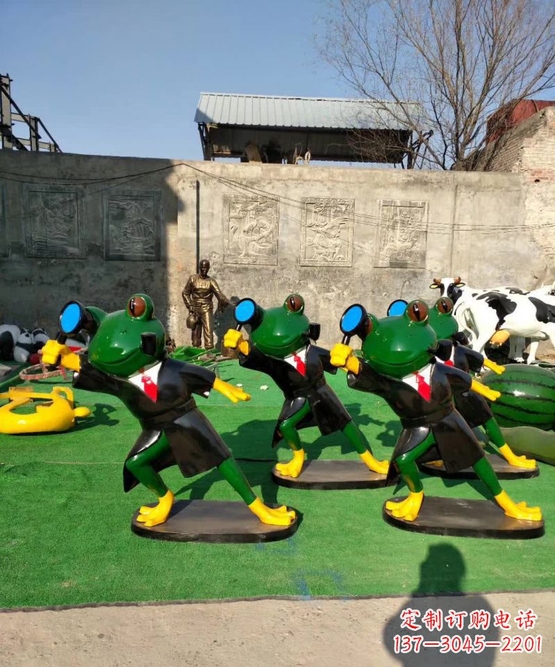 绵阳不锈钢青蛙雕塑精致可爱的艺术品