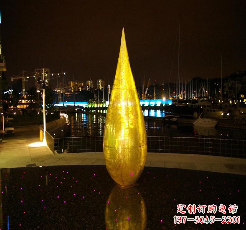 绵阳不锈钢景观水滴雕塑