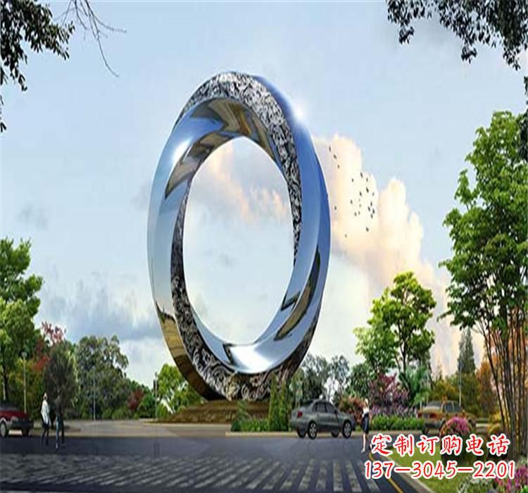 绵阳不锈钢圆环雕塑美丽的空间装饰