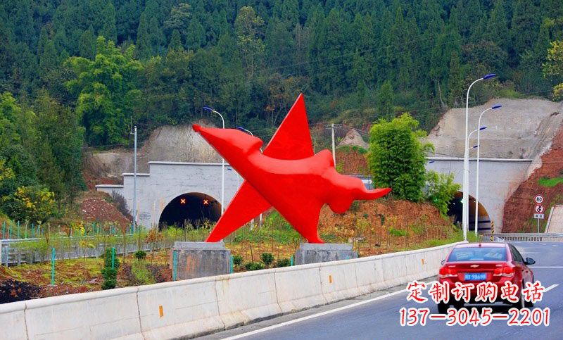绵阳不锈钢五角星雕塑标志着和平与希望