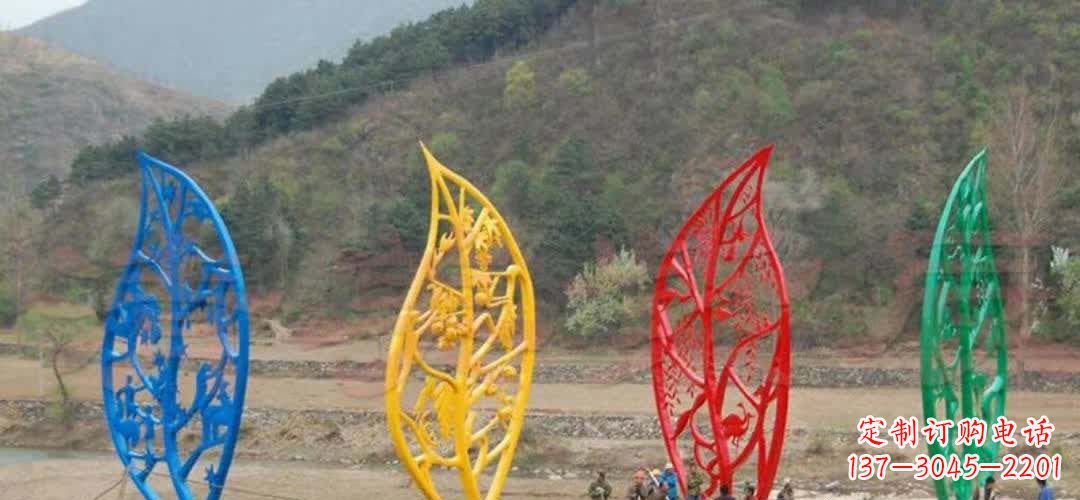 绵阳不锈钢景区镂空树叶雕塑——美妙的自然之美