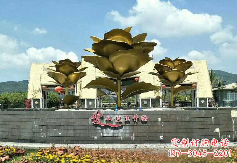 绵阳不锈钢玫瑰雕塑美丽的艺术品