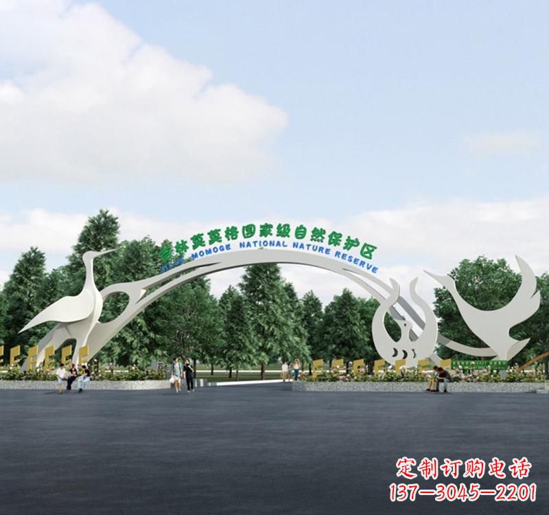 绵阳不锈钢景区拱门雕塑精美绝伦