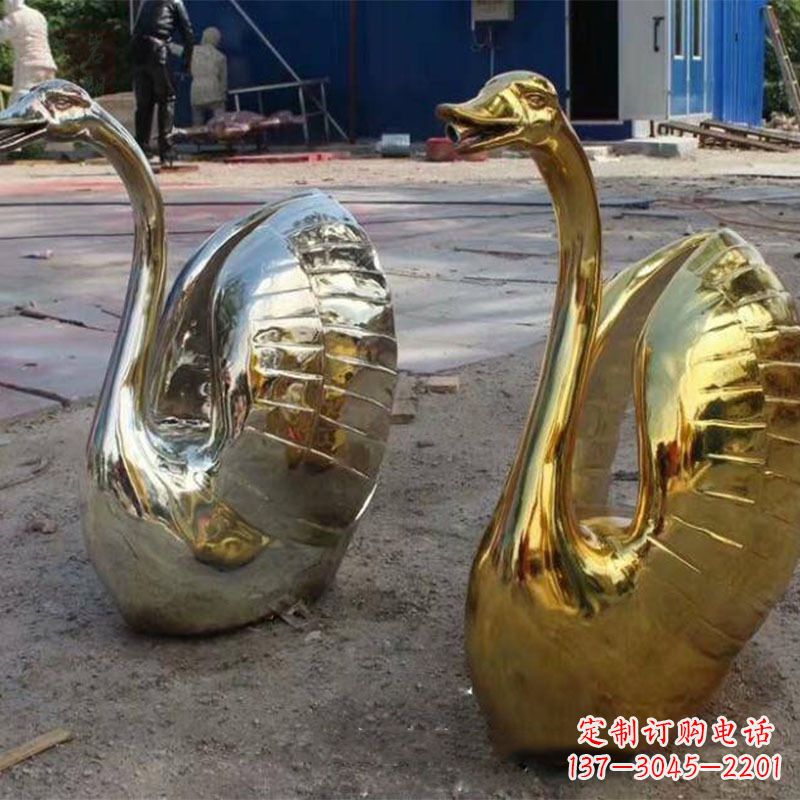 绵阳不锈钢天鹅雕塑精美而绚丽