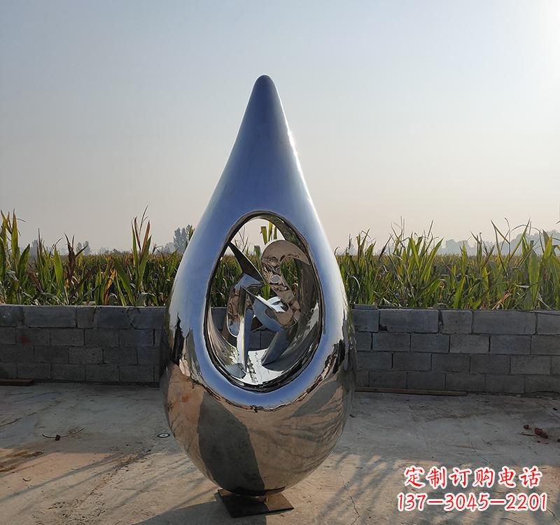 绵阳不锈钢水滴雕塑展现自然之美