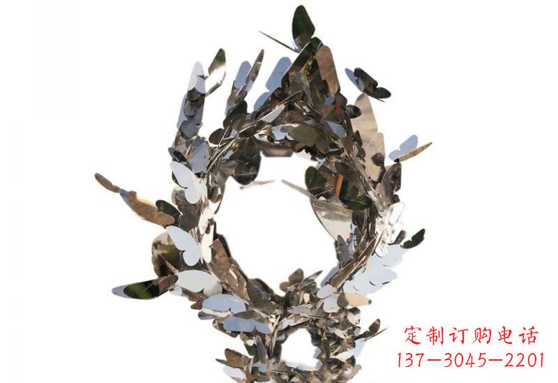 绵阳不锈钢镜面蝴蝶群雕塑——艺术之美