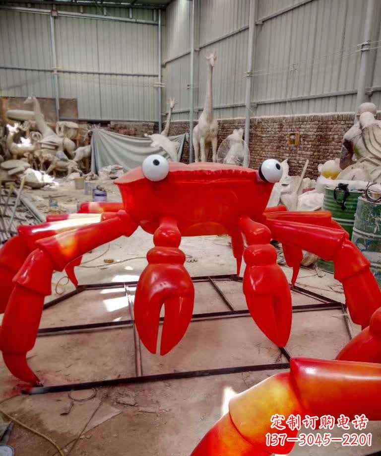 绵阳不锈钢螃蟹雕塑精美的艺术品