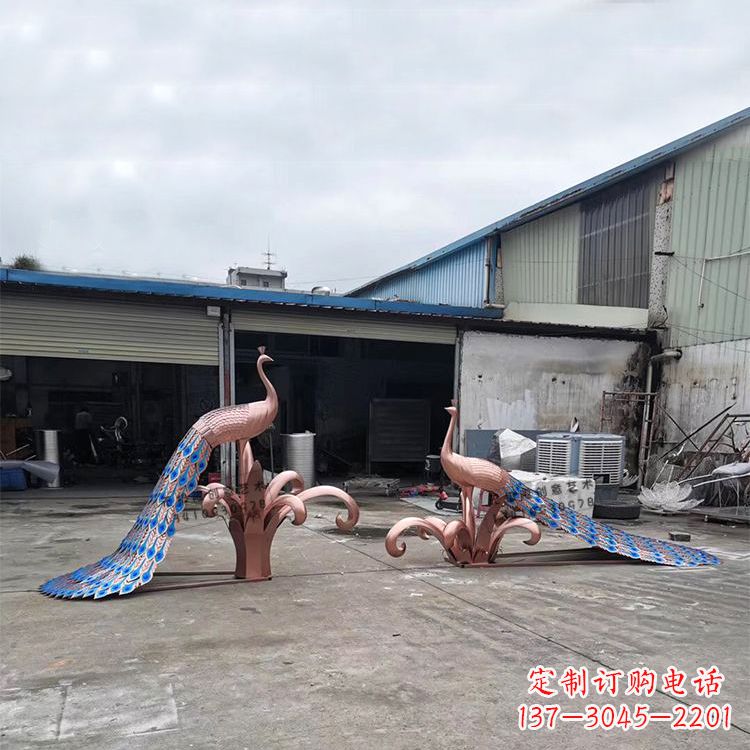 绵阳不锈钢孔雀彩色雕塑