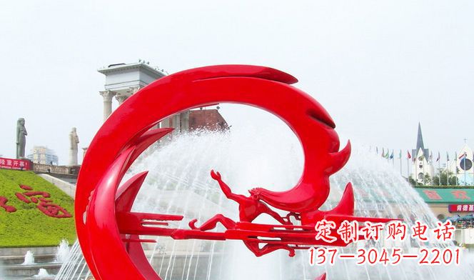 绵阳夸父的传奇不锈钢雕塑