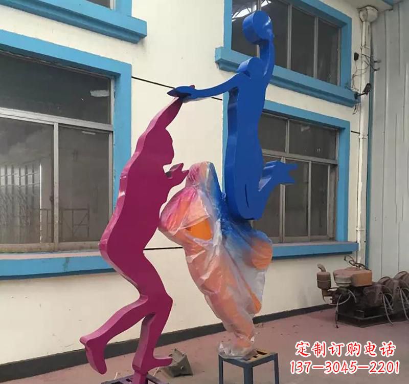 绵阳不锈钢篮球运动员雕塑纪念篮球运动传奇