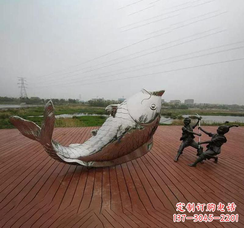 绵阳不锈钢鲤鱼雕塑传承中国文化
