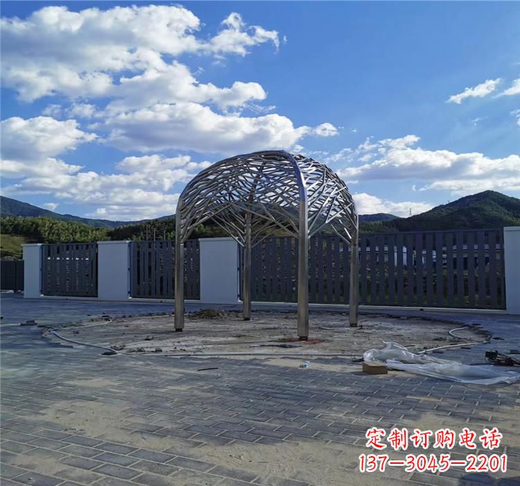绵阳不锈钢凉亭雕塑美丽的艺术之作