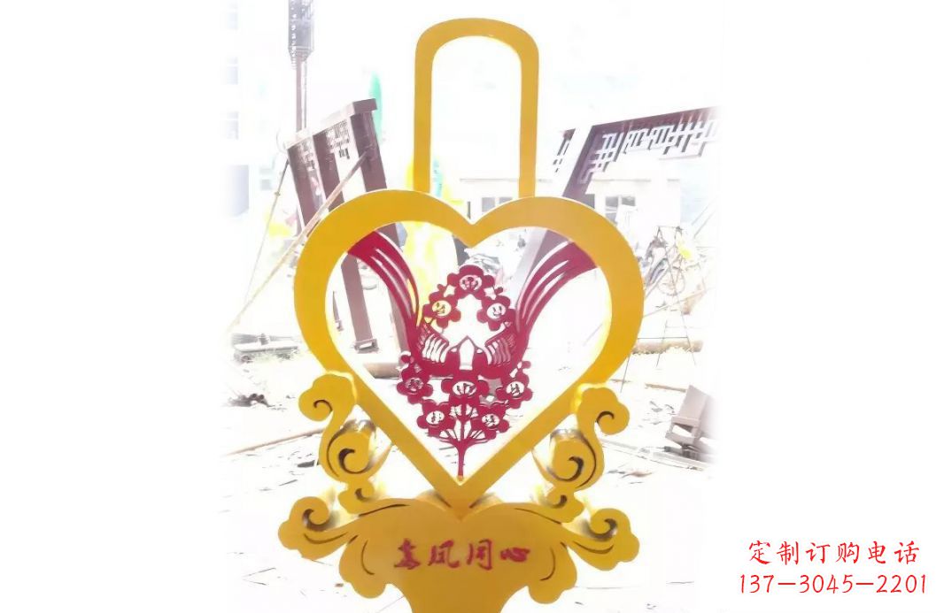 绵阳不锈钢龙凤同心景观雕塑彰显中国传统文化