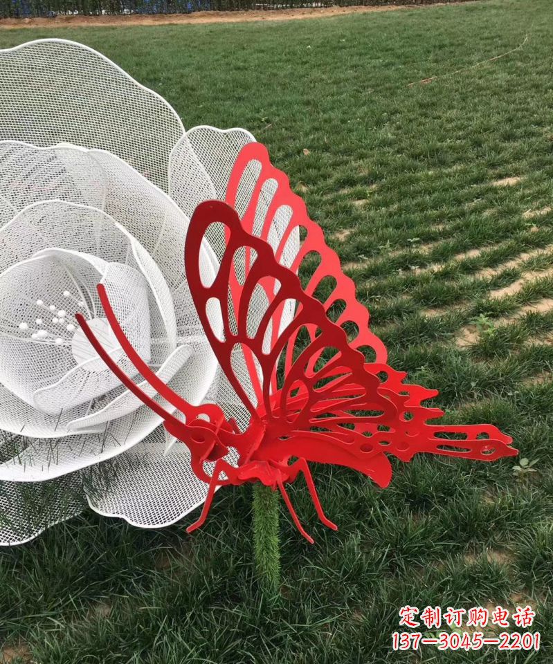 绵阳不锈钢镂空彩色蝴蝶雕塑美丽的艺术品