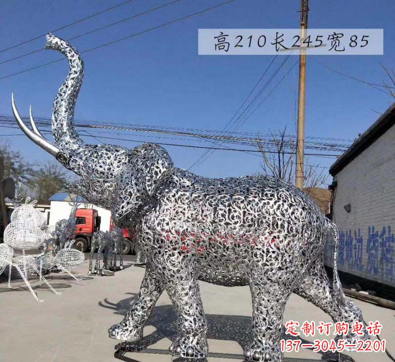 绵阳不锈钢镂空大象雕塑精美绝伦的艺术品