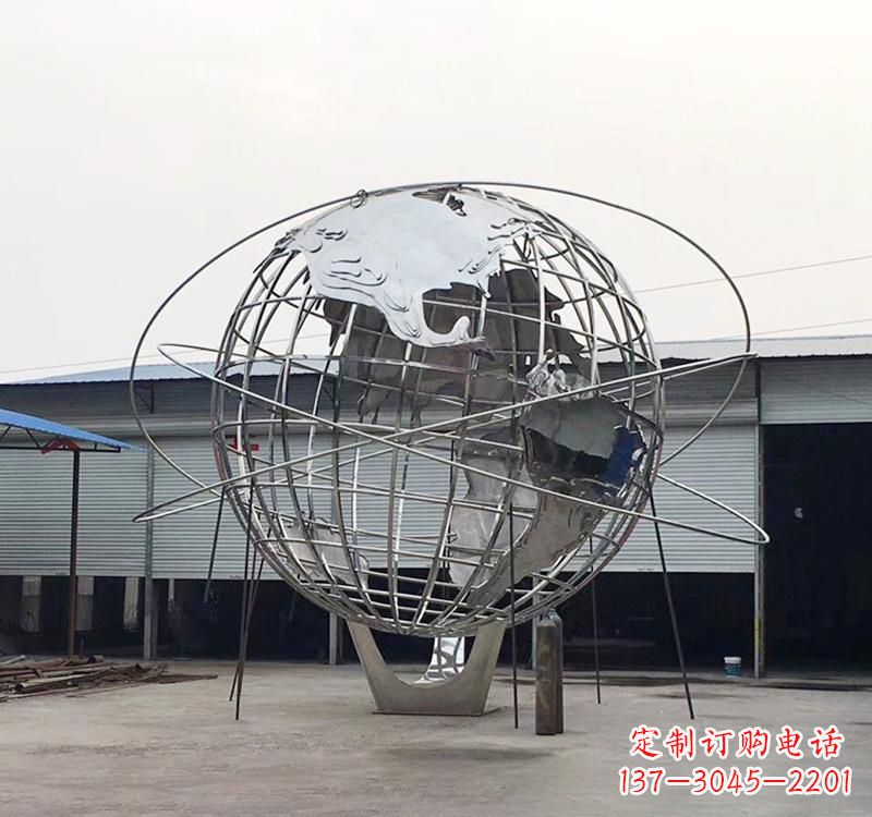绵阳不锈钢制作的镂空地球雕塑